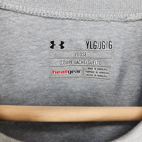 Under Armour Gray Loose Tshirt Girls Size‎ YLG Gray Short Sleeve - Picture 5 of 6